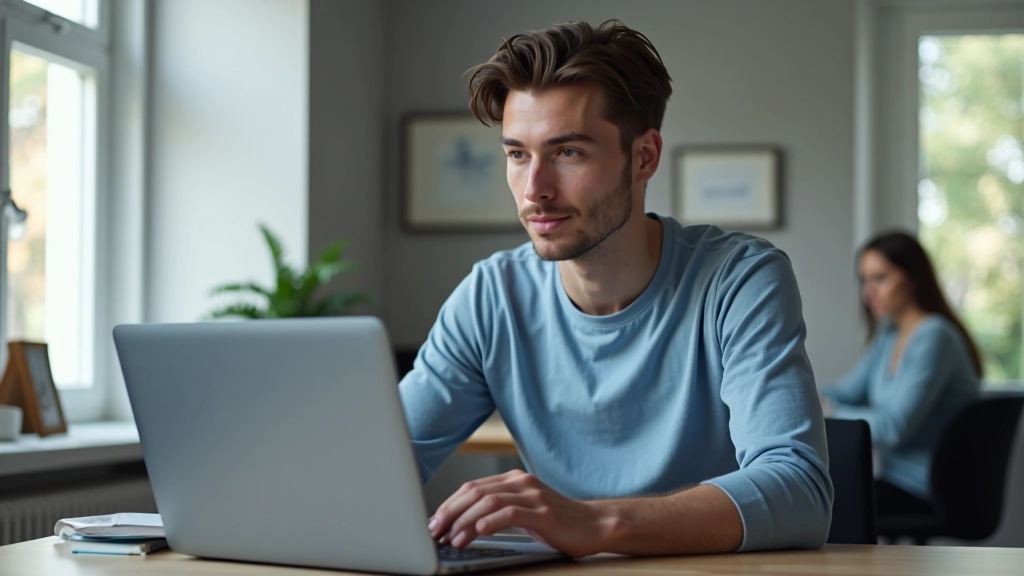 Pessoa configurando roteador Wi-Fi usando um smartphone e laptop na mesma sala